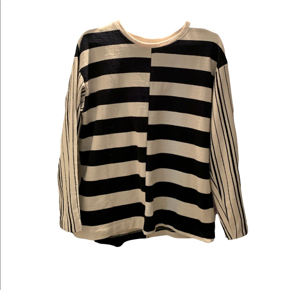 Stefanel -Navy & Cream Stripped Shirt S